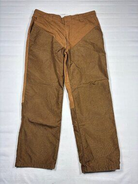 Vintage Galyan's Double Knee Brush Guard Hunting Pants Brown Canvas Upland 36x32